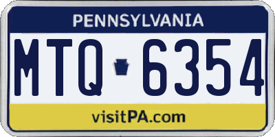 PA license plate MTQ6354