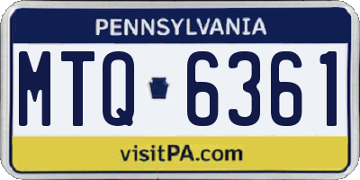 PA license plate MTQ6361