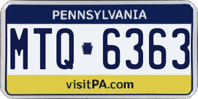 PA license plate MTQ6363