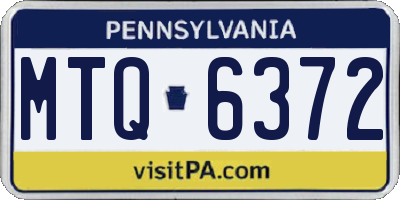 PA license plate MTQ6372