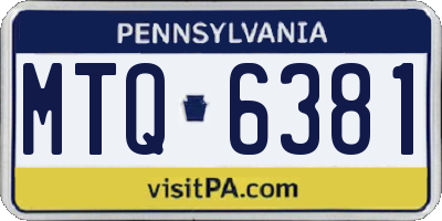 PA license plate MTQ6381