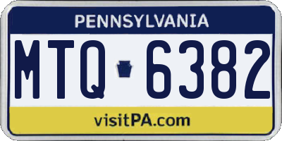 PA license plate MTQ6382