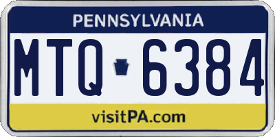 PA license plate MTQ6384