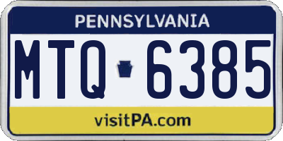 PA license plate MTQ6385