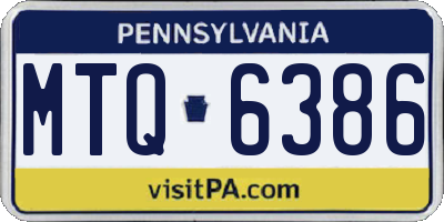 PA license plate MTQ6386