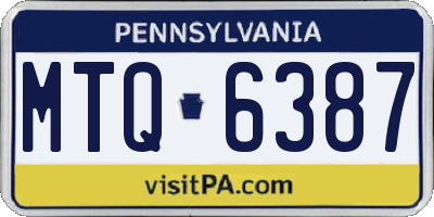 PA license plate MTQ6387