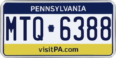 PA license plate MTQ6388