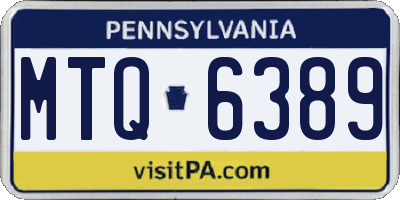 PA license plate MTQ6389