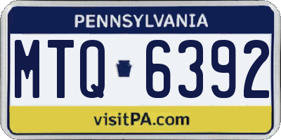 PA license plate MTQ6392