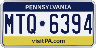 PA license plate MTQ6394