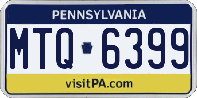 PA license plate MTQ6399