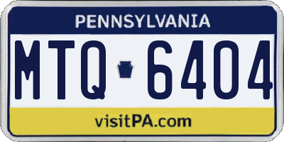 PA license plate MTQ6404