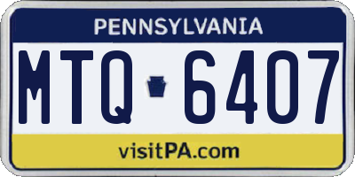 PA license plate MTQ6407