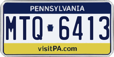 PA license plate MTQ6413