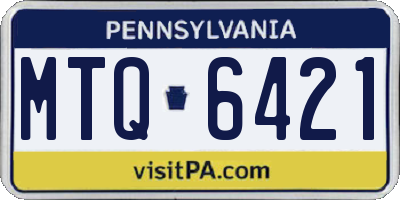 PA license plate MTQ6421