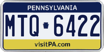 PA license plate MTQ6422