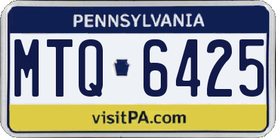 PA license plate MTQ6425