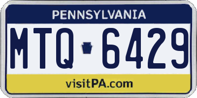 PA license plate MTQ6429