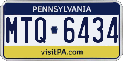 PA license plate MTQ6434