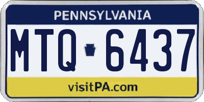 PA license plate MTQ6437