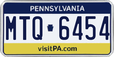 PA license plate MTQ6454