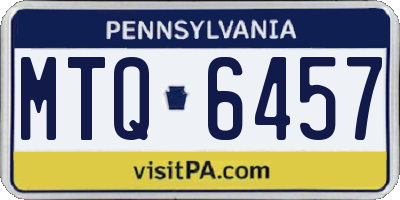 PA license plate MTQ6457