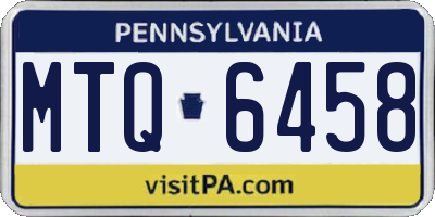 PA license plate MTQ6458