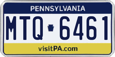 PA license plate MTQ6461