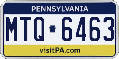 PA license plate MTQ6463