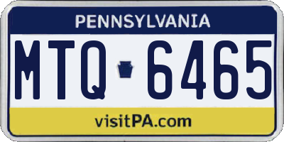 PA license plate MTQ6465