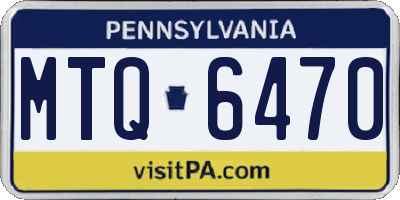 PA license plate MTQ6470
