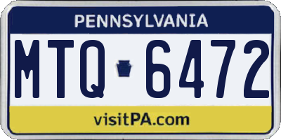 PA license plate MTQ6472