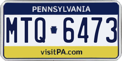 PA license plate MTQ6473