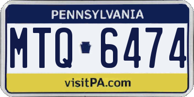 PA license plate MTQ6474