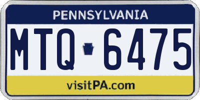 PA license plate MTQ6475