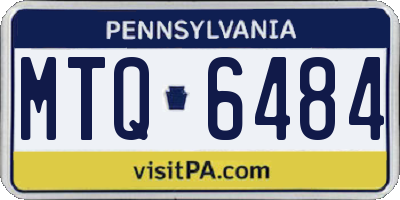 PA license plate MTQ6484