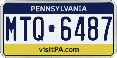 PA license plate MTQ6487