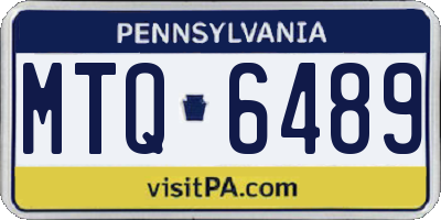 PA license plate MTQ6489