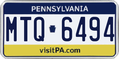 PA license plate MTQ6494