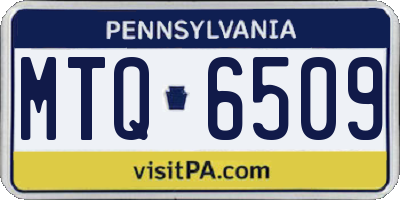PA license plate MTQ6509