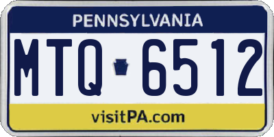 PA license plate MTQ6512