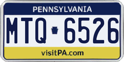 PA license plate MTQ6526