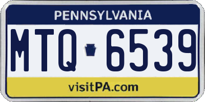PA license plate MTQ6539