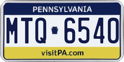 PA license plate MTQ6540