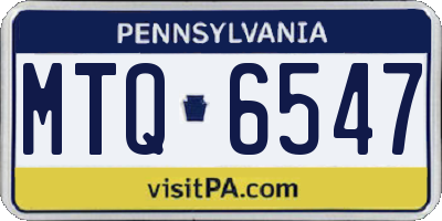 PA license plate MTQ6547
