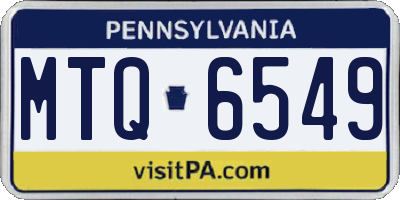 PA license plate MTQ6549