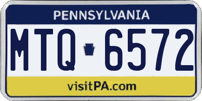 PA license plate MTQ6572