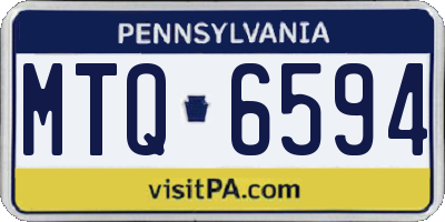 PA license plate MTQ6594