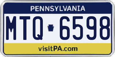 PA license plate MTQ6598