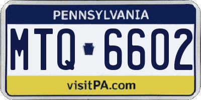PA license plate MTQ6602